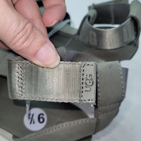 UGG Ashton Strappy Sandal‎ Womens US 9.5 Green Gladiator Platform Leather New - Picture 6 of 16